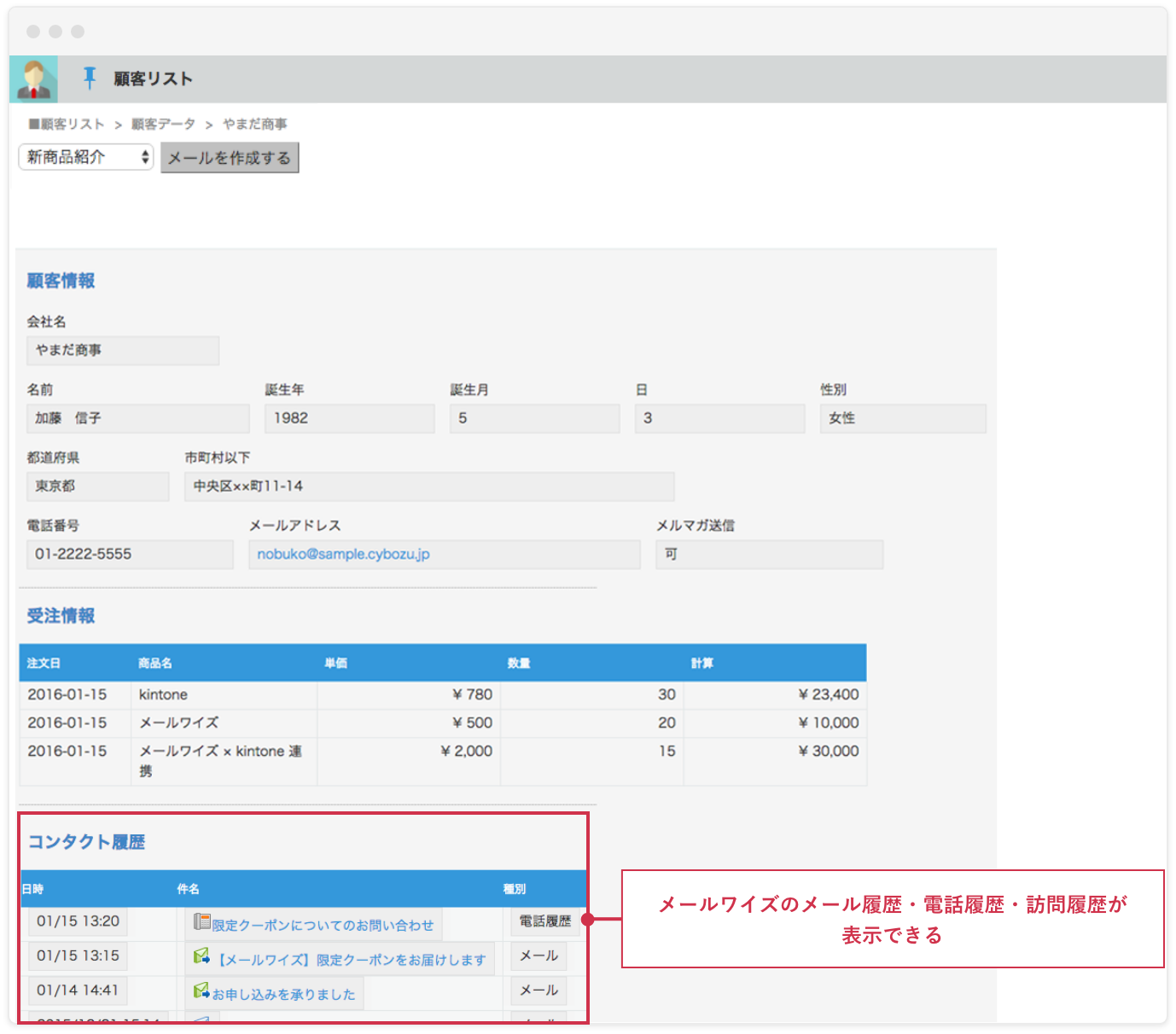 Kintone連携 メール管理 メール共有システムのメールワイズ