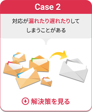 Case 2 対応が漏れたり遅れたりしてしまうことがある　解決策を見る