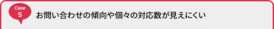 Case 5 お問い合わせの傾向や個々の対応数が見えにくい